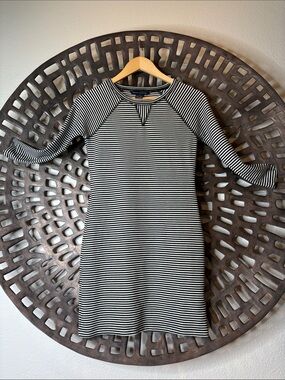 🖤 French Connection Black White Striped Stretch Dress Women’s Size 4 Mini 🖤